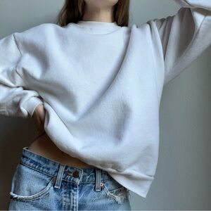 90s Vintage, Jerzees Creamy White Crewneck, Oversized Sweatshirt